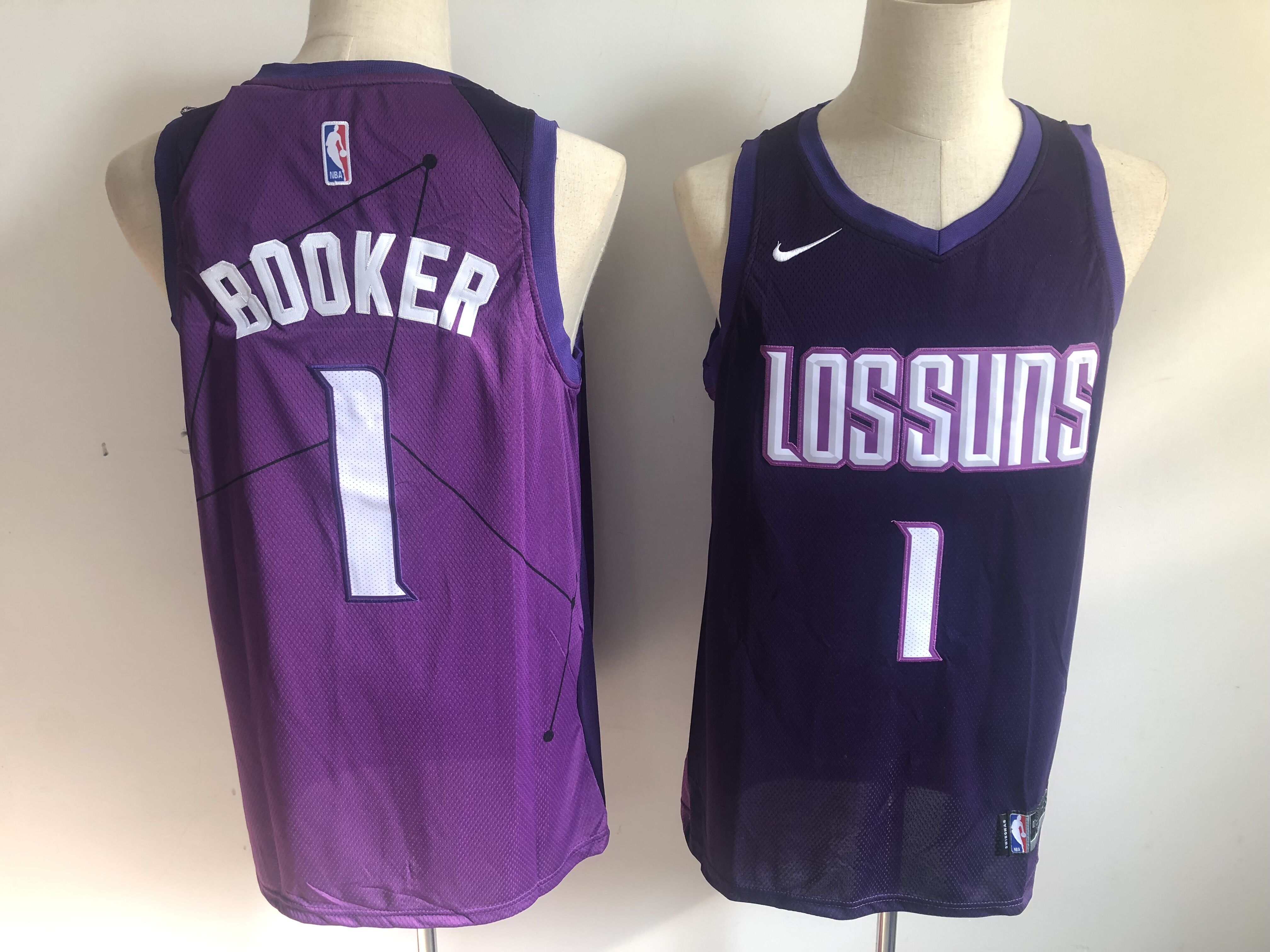 Men Phoenix Suns 1 Booker Purple Game Nike NBA City Edition Jerseys